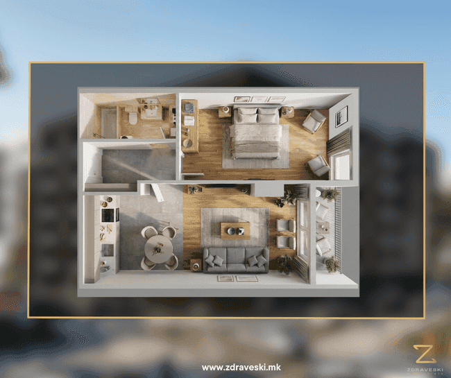 Се продава нов стан во изградба 50м2 - slika 2