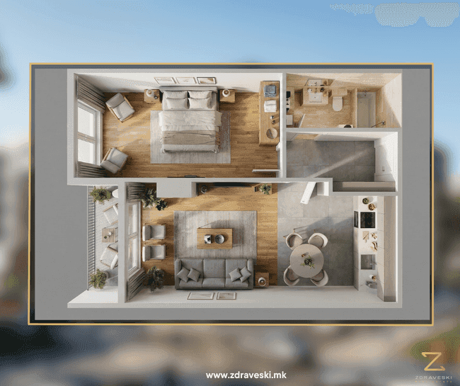 Се продава нов стан во изградба 57м2 - slika 2